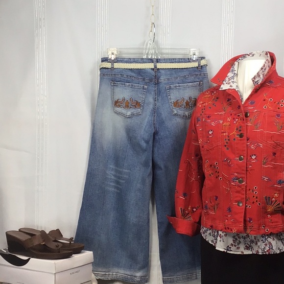 VTG 🐎 L.A. Blues ‘Gaucho Stretch’ Distressed Embroidered Jeans Sz.14 - Picture 14 of 16